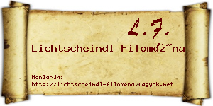 Lichtscheindl Filoména névjegykártya